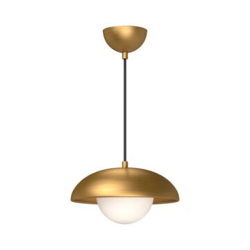Rubio One Light Pendant in Aged Gold Opal Matte Glass by Alora