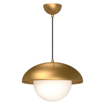 Rubio One Light Pendant in Aged Gold Opal Matte Glass by Alora