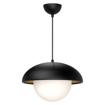 Rubio One Light Pendant in Matte Black Opal Matte Glass by Alora