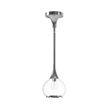 Hazel One Light Pendant in Chrome Clear Glass by Alora