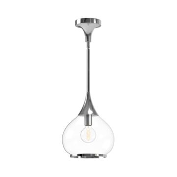 Hazel One Light Pendant in Chrome Clear Glass by Alora