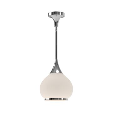 Hazel One Light Pendant in Chrome Opal Matte Glass by Alora