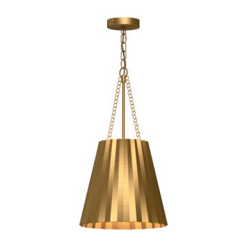 Plisse One Light Pendant in Aged Gold by Alora