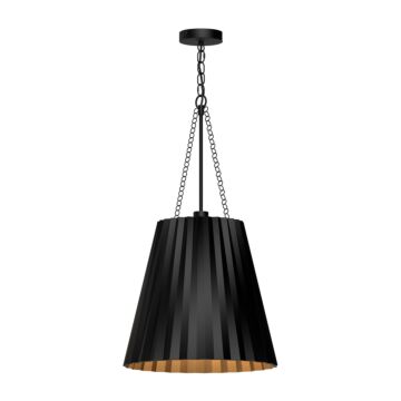 Plisse One Light Pendant in Matte Black by Alora