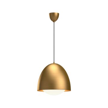 Kenji One Light Pendant in Aged Gold Opal Matte Glass by Alora