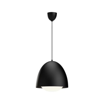 Kenji One Light Pendant in Matte Black Opal Matte Glass by Alora