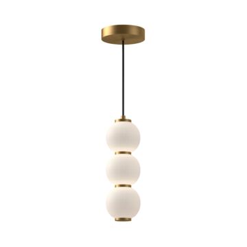 Bijou LED Pendant in Aged Gold Opal Matte Glass by Alora