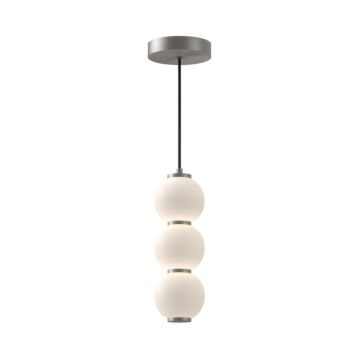 Bijou LED Pendant in Brushed Nickel Opal Matte Glass by Alora