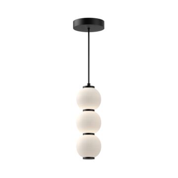 Bijou LED Pendant in Matte Black Opal Matte Glass by Alora