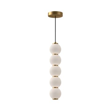 Bijou LED Pendant in Aged Gold Opal Matte Glass by Alora