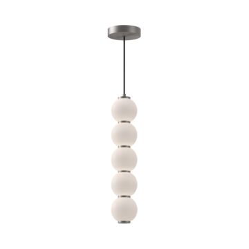 Bijou LED Pendant in Brushed Nickel Opal Matte Glass by Alora