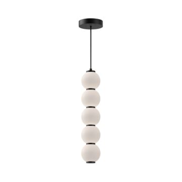 Bijou LED Pendant in Matte Black Opal Matte Glass by Alora