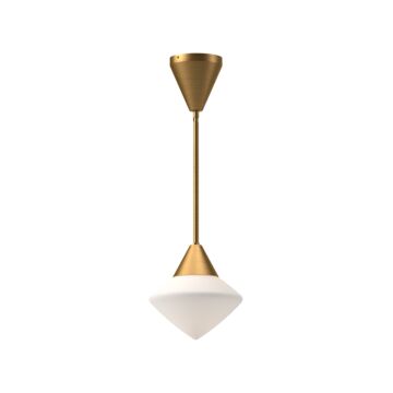 Nora One Light Pendant in Aged Gold Opal Matte Glass by Alora