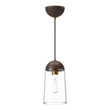Emil One Light Pendant in Aged Gold Walnut by Alora