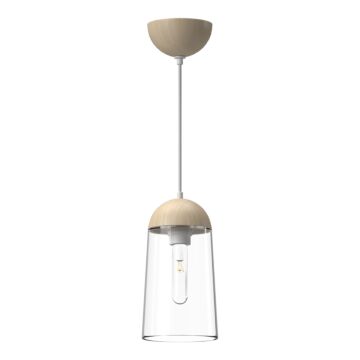 Emil One Light Pendant in White White Oak by Alora