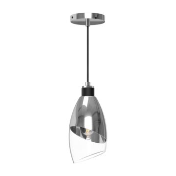 Capri One Light Pendant in Chrome Clear Glass by Alora