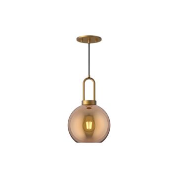 Soji One Light Pendant in Aged Gold Copper Glass by Alora
