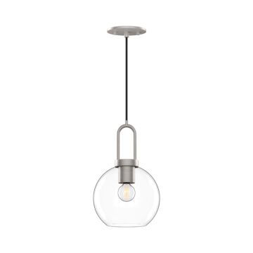 Soji One Light Pendant in Brushed Nickel Clear Glass by Alora