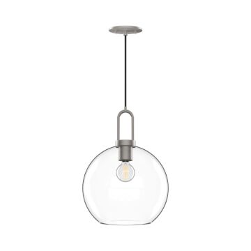 Soji One Light Pendant in Brushed Nickel Clear Glass by Alora