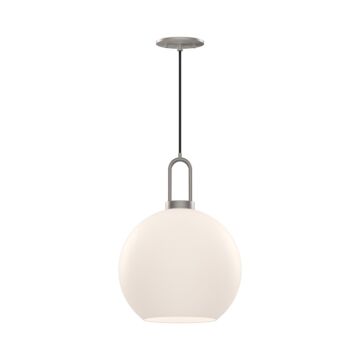 Soji One Light Pendant in Brushed Nickel Opal Matte Glass by Alora