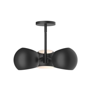 Willow Three Light Pendant in Matte Black by Alora