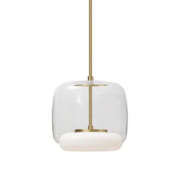 Enkel LED Pendant in ClearBrushed Gold by Kuzco Lighting