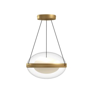 Virgo LED Pendant in Brushed GoldOpal Glass by Kuzco Lighting