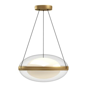 Virgo LED Pendant in Brushed GoldOpal Glass by Kuzco Lighting