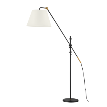 Navin One Light Floor Lamp in Patina BrassTextured Black by Troy Lighting