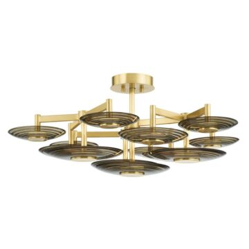 Griston LED Semi Flush Mount in Aged Brass by Hudson Valley