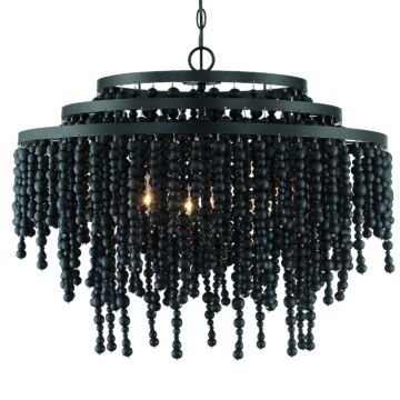 Poppy Six Light Chandelier in Matte Black by Crystorama