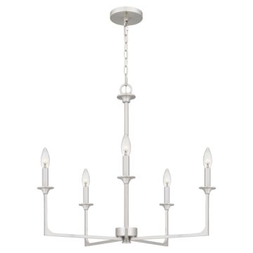 Prescott Five Light Chandelier in Brushed Nickel by Quoizel