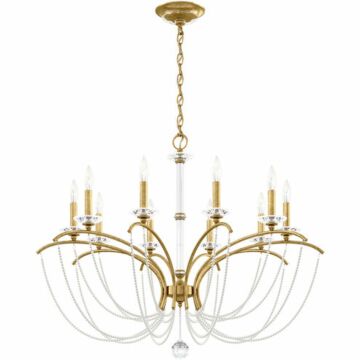 Priscilla Ten Light Chandelier in Heirloom Gold by Schonbek