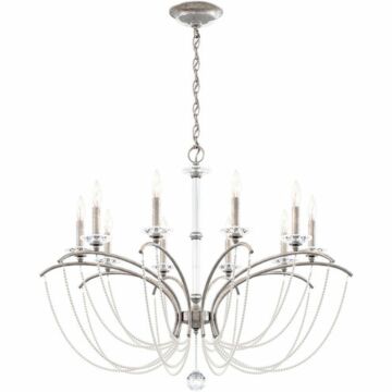 Priscilla Ten Light Chandelier in Antique Silver by Schonbek