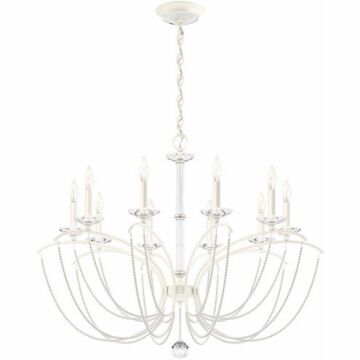 Priscilla Ten Light Chandelier in White by Schonbek