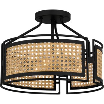 Priya Three Light Semi Flush Mount in Matte Black by Quoizel