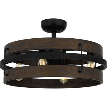 Quoizel Fandelier Four Light Fandelier in Matte Black by Quoizel