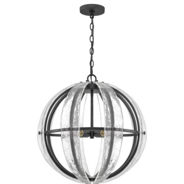 Quoizel Dre 4 Light 22 Inch Pendant Light in Matte Black