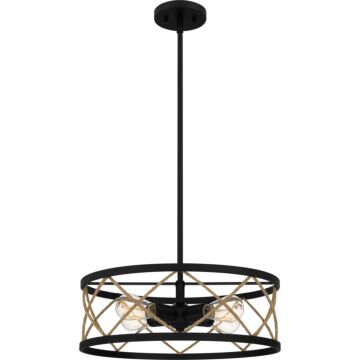 Quoizel Pendant Four Light Pendant in Matte Black by Quoizel