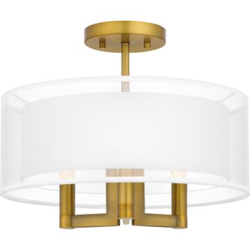 Quoizel SemiFlush Mount Three Light Semi Flush Mount in Aged Brass by Quoizel