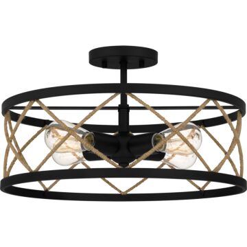 Quoizel SemiFlush Mount Four Light SemiFlush Mount in Matte Black by Quoizel