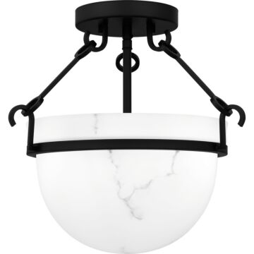 Quoizel SemiFlush Mount Three Light Semi Flush Mount in Matte Black by Quoizel