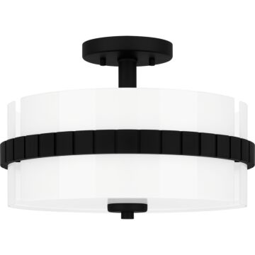 Quoizel SemiFlush Mount Two Light Semi Flush Mount in Matte Black by Quoizel