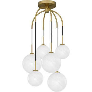 Quoizel SemiFlush Mount Six Light Pendant in Aged Brass by Quoizel