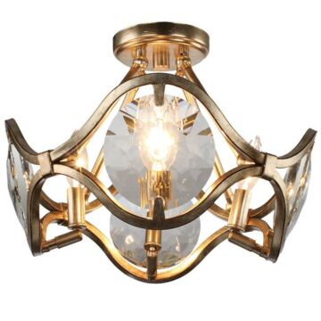 Quincy Four Light Semi Flush Mount in Distressed Twilight by Crystorama