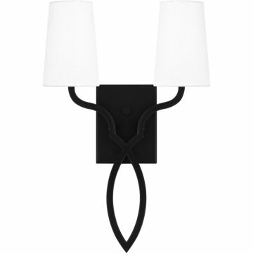 Quoizel Wood Two Light Wall Sconce in Matte Black by Quoizel