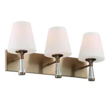 Crystorama Ramsey 3 Light Bathroom Vanity Light in Vibrant Gold