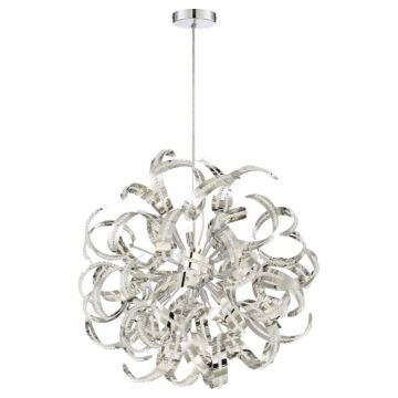 Quoizel Ribbons 12 Light 23 Inch Pendant Light in Crystal Chrome