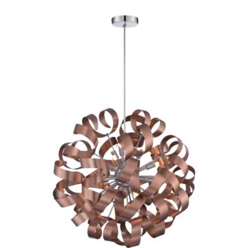 Quoizel Ribbons 12 Light 23 Inch Pendant Light in Satin Copper