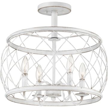 Quoizel Dury 4 Light 18 Inch Ceiling Light in Antique White